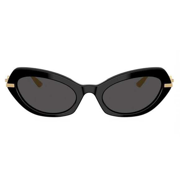 NEW DOLCE&GABBANA WOMEN OVAL DG4473 501/87 BLACK/GOLD GREY SUNGLASSES - Picture 2 of 3